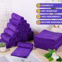 Nuenen Microfiber Cleaning Cloths for Cars 16 x 16 Inch Ultra Absorbent Car Towels Drying Reusable Cleaning Supplies House Kitchen Window Microfiber Towel(Purple,60 Pcs), Small