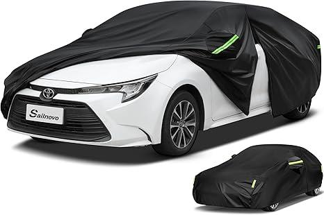 Sailnovo Car Cover Waterproof All Weather,7 Layers Heavy Duty Outdoor Full Car Cover, Snowproof Rainproof Windproof Sun UV Protection (PE+Cotton,A0 Fit Sedan-Length (Up to 177"))