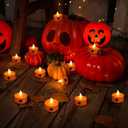 2 x Wondise Halloween Tea Lights 6H Timer Flameless Votive Candles Battery Operated Candles 12 Pack LED Candles Spider Web Tea Lights for Fall Indoor Halloween Decoration(1.5" D x 1.4" H)