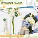 Nuogo 12 Pcs Plastic Cylinder Vases Tall Plastic Flower Vases for Centerpieces Hurricane Candle Holder for Home Wedding Office Party Formal Dinners Decorations (4''/6''/8'')