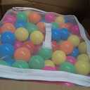 Amazon Basics BPA Free Ball Pit Balls with Storage Bag, Crush-Proof Plastic for Toddlers Kids 12+ Months Play, Phthalate Free, 6 Bright Colors, Pack of 400