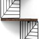 Love-KANKEI Corner Shelf Wall Mount of 5 Tier, Rustic Wood Floating Shelves Wall Shelves for Bedroom Living Room Bathroom Kitchen Office and More Dark Walnut
