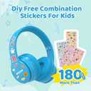 MIDOLA Kids Bluetooth Headphones 68H Play Time,Volume Limit 85/94dB, Foldable Lightweight Wireless Over-Ear Headphone for Kid Toddler Child Pad Tablet,Headsets with Built-in Mic, Blue
