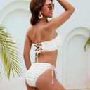 Blooming Jelly Women Bikini Sets Sexy Two Piece Bathing Suit U-Wire Swimsuits (White, M)