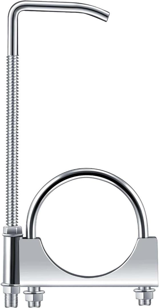 Datanly 4 Pcs 2.5 Inch Universal Exhaust Clamp with Hanger, Made of Heavy-Duty Clamp with Rear Muffler Hanger Exhaust Pipe for Cars, Trucks Pipes