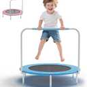 Trampoline for Kids, Upgrade Full Anti-Rust Toddler Trampoline with Net Pink