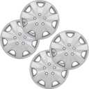 OCPTY 4 Pack 16 inch Car Wheel Rim Skin Cover Hub Caps Hubcap Wheel Cover Plastic Silver Replacements for OEM Steel Wheels, High Grade ABS with Retention Ring