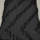 No Hook Shower Curtain and Snap in Liner Set Black Tufted Chevron Striped Cloth Waterproof Washable Fabric Boho Farmhouse Bath Curtain See Through Mesh Top Window for Bathroom Hotel 71" x 86"