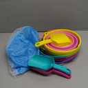 JOYIN Foldable Beach Bucket Set - 3 Packs Collapsible Toy Buckets with Shovels and Mesh Backpack for Kids Toddlers Party, Camping Gear, Travelling, Fishing Water Pail (Pink/Purple/Green)