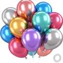 Patimate Balloons Assorted Colors 100 Pack 12 Inch Colorful Chrome Metallic Rainbow Party Balloons for Birthday Wedding Birthday Baby Shower Christmas Carnival Party Decorations Arch Garland