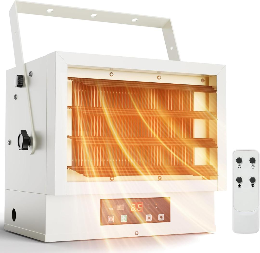EUHOMY Electric Garage Heater 7500 Watt, 240V Hardwired Ceiling Workshop heater with Full-Function Remote & 9-Hour Timer, ETL Compliant Wall Heater Suitable for Garage, Workshop, Warehouse