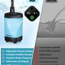 Portable Camping Shower, 6000mAh with LED Display, Camp Shower with 5 Gallons CollapsibleBucket, 3 Spray Modes for Hiking, Travel, Car, Pet