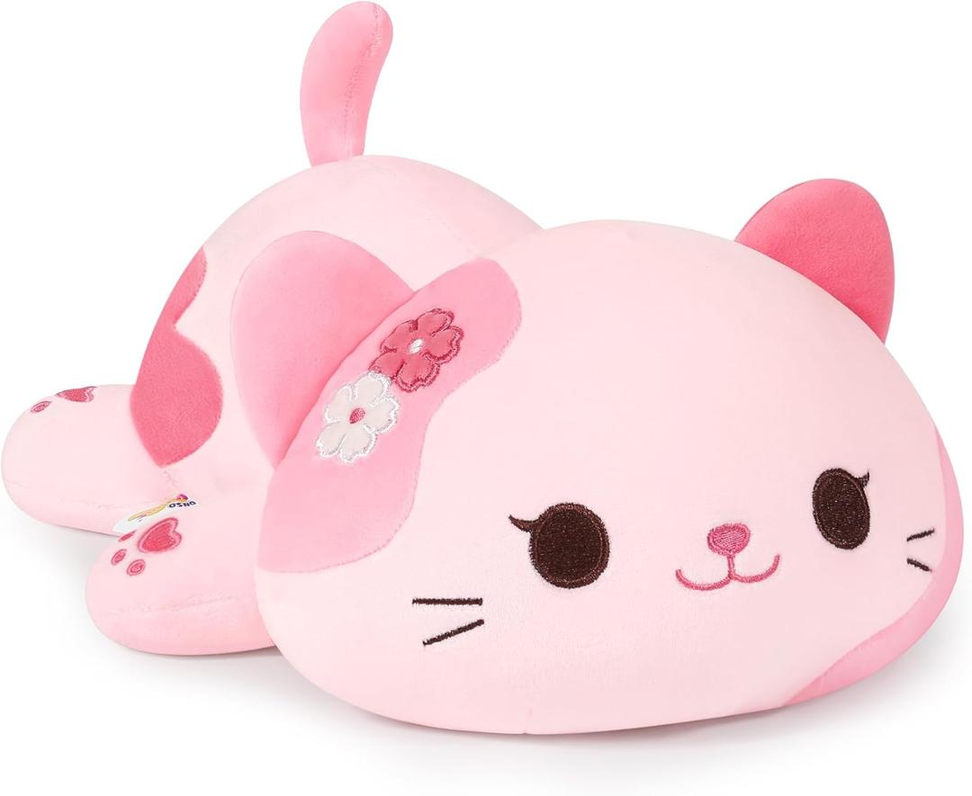 Onsoyours Original Sakura Cat Plush Cute Kitten Stuffed Animal Soft Little Pink Kawaii Kitty Plush Toy Gift for Kids & Adults (Sakura Cat, 9")