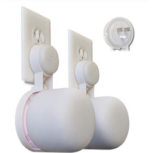 Nest WiFi Point Genie: The Simplest Lowest Profile Outlet Holder Mount for Google Nest WiFi Point | Reinforced Support | Great Sound | Open Access | No Messy Screws! (2-Pack)