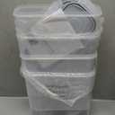 PRAKI Cereal Containers Storage Set (4L,135.2 Oz), 4PCS Airtight Food Storage Containers with Pour Spout for Kitchen & Pantry Organization Cereal Dispensers with 20 labels, Measuring Cup & Marker