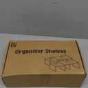 Kitchen Cabinet Organizer Set of 4, Desk Shelf Riser, Stackable Cabinet Pantry Cupboard Organizer, Kitchen Counter top Shelf, Storage Rack for Spices, Plates, Bamboo Wood, White