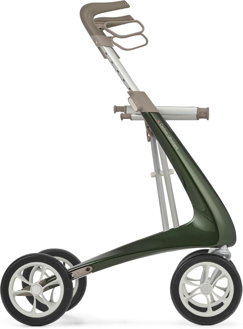 byACRE Carbon Ultralight Rollator Walker - 10.6 lbs Adult Walkers with 4 Wheels and Seat - Lightweight Seated Walkers with Wheels - Foldable Rolling Walker with Seat - Walker for Adults