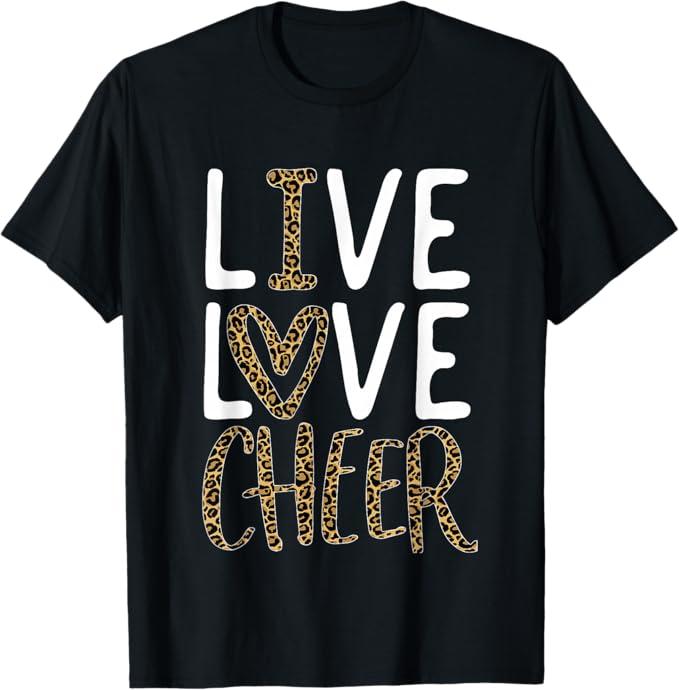 Live Love Cheer Girl Cheerleading Cheerleader Women Cheer T-Shirt, Small