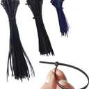 3 x Cable Zip Ties,300 Pack Black Assorted Sizes 4+8+12 Inch,Multi-Purpose Self-locking Nylon Cable ties,Plastic Wire Ties for Home,Garden,Plants, Fence, Holiday Lights,Workshop