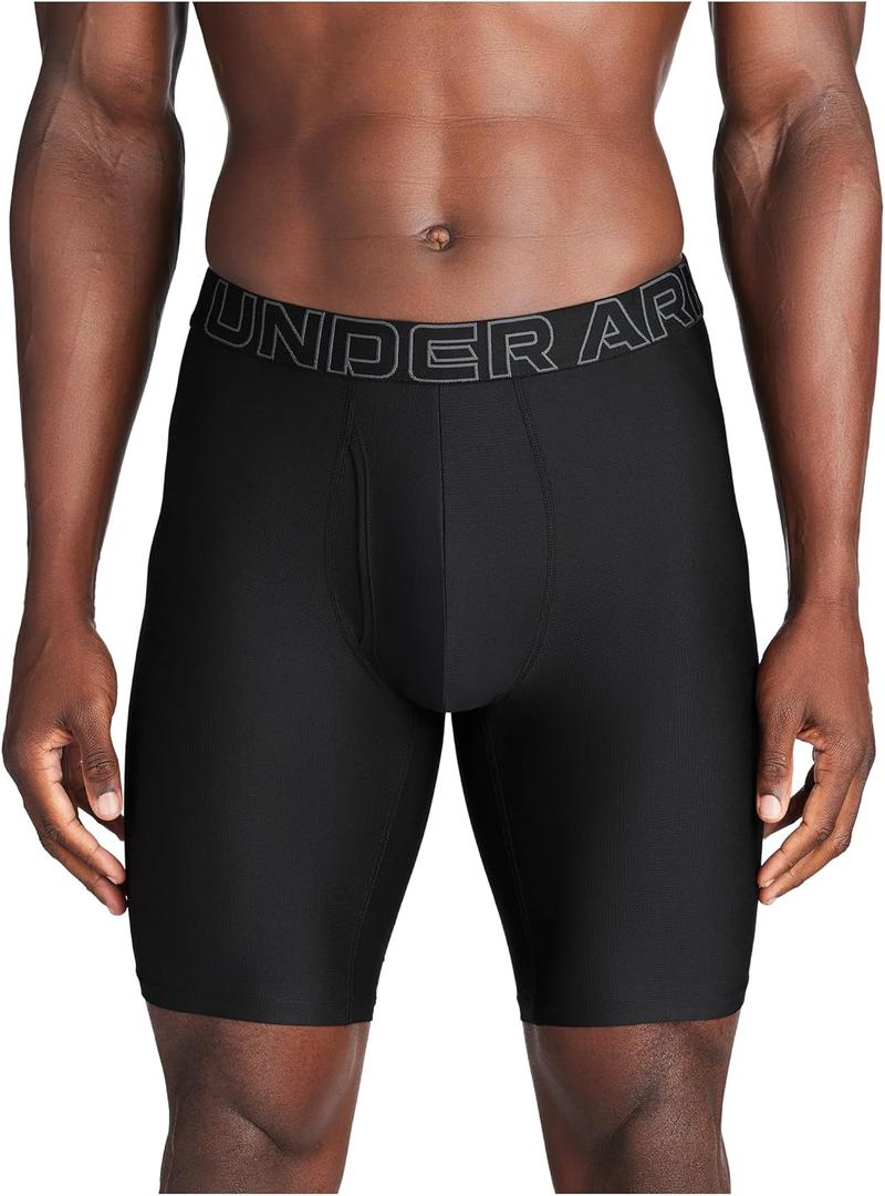 Under Armour Men's Tech Mesh 9" Underwear (2 Pack) (Large, Black Solid - Core 3 Pack)