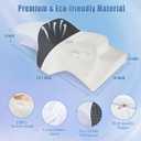 SAHEYER Memory Foam Cervical Pillow, 2 in 1 Ergonomic Orthopedic Neck Pillow for Neck and Shoulder Pain Relief, Side Sleeper Pillow for Side Back Stomach (Grey)