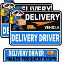 Flex Delivery Driver Car Magnet, 3PCS Frequent Stops Removable Set, Delivery Vehicle Magnet Car Door and Bumper Sign, High Reflective Waterproof Weather-Resistant