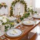 WDF 200pcs White Plastic Plates Disposable - Heavy Duty Plastic Plates for Party - Include 100 x 10 Dinner Plate and 100 x 7 Dessert/Cake Plate - Ideal for Weddings/Parties/Events