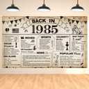 DARUNAXY 40th Birthday Party Decorations, Vintage Back in 1985 Banner 40 Year Old Birthday Party Poster Supplies Vintage 1985 Backdrop Photography Background for Men & Women 40th Class Reunion Decor