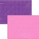 Headley Tools 18"x12" Thickened Self Healing Cutting Mat, A3 Rotary Cutting Sewing Mat for Crafts, Double Sided 5-Ply Table Cutting Board for Fabric Quilting Art Hobby Project, Pink/Purple