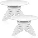 AOCEAN 12" Butterfly Cake Stand Butterfly PVC Cake Decorations with Engraved Butterflies Cake Stands for Dessert Table Wedding Birthday Party (1 Pcs)