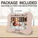 Our First Mother'S Day - Wooden Baby Photo Frame - Pink Frame With Stand, Fits 4X6 Inch Baby'S Photo, Baptism Gifts For Boys And Girls, Holiday Gift For Mom, Children'S Room Decoration - A01