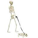 PETZOOKA 5.4FT Halloween Skeleton Life Size Human Adult Skeletons with Skeleton Dog Halloween Decorations for Indoor Outdoor Garden Lawn, Haunted House Props, Spooky Scene Party Decor