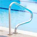 Stainless Steel Pool Handrail - 304 Stainless Steel Pool Rail | Expansion Screws Included | 330lbs Load Capacity | 31.5x31.5inch | 800x800MM | for In-ground Pools | No pre embedding Required