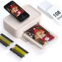 HPRT Photo Printer 4x6,+108 Sheets&2Ribbon,Phone Instant Picture Printer for iPhone, Android, Portable Photo Printers for Home Use (Beige)