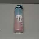 Water Bottle with Straw, 32oz Motivational Water Bottles with Time Marker to Drink, Tritan BPA Free, 1L Sports Water Bottle with Carry Strap LeakProof for Women Gym Fitness Outdoor (1 Pack) (Green Pink)