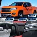 Window Rain Guards Fit for 2015-2022 Chevy Colorado/GMC Canyon Crew Cab | Out-Channel Durable Tape-On Wind Deflectors Window Visors for Chevrole Trucks Accessories
