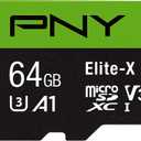 PNY 64GB Elite-X Class 10 U3 V30 microSDXC Flash Memory Card - 100MB/s, Class 10, U3, V30, A1, 4K UHD, Full HD, UHS-I, Micro SD