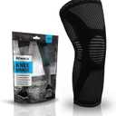 POWERLIX Leg Sleeve - Best Knee Brace for Leg Pain for Men & Women Knee Support for Running, Basketball, Volleyball, Weightlifting, Gym, Workout, Sports Medium, Black-1Pack