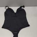 Deep V Bodysuit for Women Thong Shapewear Tummy Control Low Back Shapewear for Women, Black, Size M