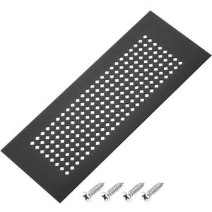 PATIKIL 8 x 3 Inch Door Air Vent Cover, Aluminum Grille Ventilation Cover Louvered Diamond Hole with Mounting Screws for Cabinet Wardrobe Door, Black