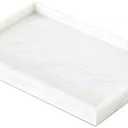 Handmade Natural Marble Tray, Polished Finish, Natural Marble Construction, Contemporary Style, Jewelry Tray, 11.8 x 7.87 x 1.18 Inches (White Marble)
