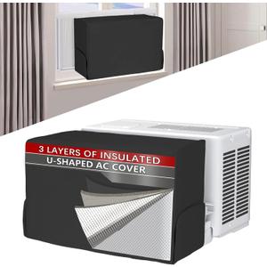 Air Conditioner covers for inside 20"W x 14"H x 6"D Compatible with Midea Window Air Conditioner 8000/10000/120000 BTU, 3 Layers Insulation AC Cover Compatible with Midea U shaped AC Unit, Black
