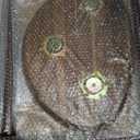 Small Oval Coffee Tables Set,Acacia Wood Tabletop Nesting Tables（25.6"x17.7"+17.7"x13.4" for Living Room Small Spaces Office,Easy Assembly Minimalist Walnut Mid Century Modern Coffee Table