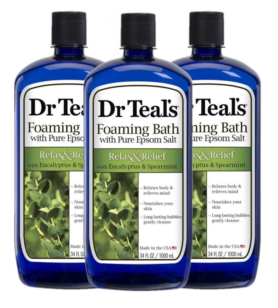 Dr. Teal's Foaming Bath, Eucalyptus, 34 Ounce (Pack of 3)