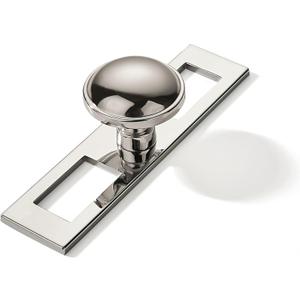 khtumeware 10 Pack 1-1/4 Inch Cabinet Knobs Backplate with 4 Inch Base Plate Zinc Solid Polished Nickel Kitchen Cabinet Handles Drawer Pulls Cabinet Hardware