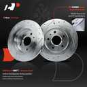 A-Premium 11.50 Inch (292.1mm) Rear Drilled and Slotted Disc Brake Rotors