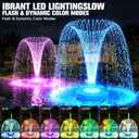 Large Pond Fountain,Floating Pool Fountain with LED Lights,Big Floating Water Fountain Pump,Pond Fountain Aerator with Anchor,Outdoor Pool Water Feature for Pond,Garden (Corded Electric,33FT Cord)