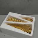 Spiral Resin Christmas Tree Decorations, 3 PCS Tabletop Small Christmas Trees for Desk Decor, Small Fake Christmas Tree, Gold Home Decor, Xmas Table Centerpieces Winter Mantel Decor (Set of 3)