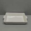 GDCZ Ceramic Baking Dish with Handles,Lasagna Pan Deep Large Serving Bakeware fo Cooking. Freezer Safe (White)