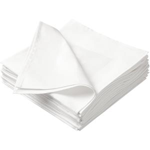 100% Cotton Napkin, Satin Band Design Formal Hospitality Napkin for Upscale Events & Dining, 22"x22", White, Set Of 12